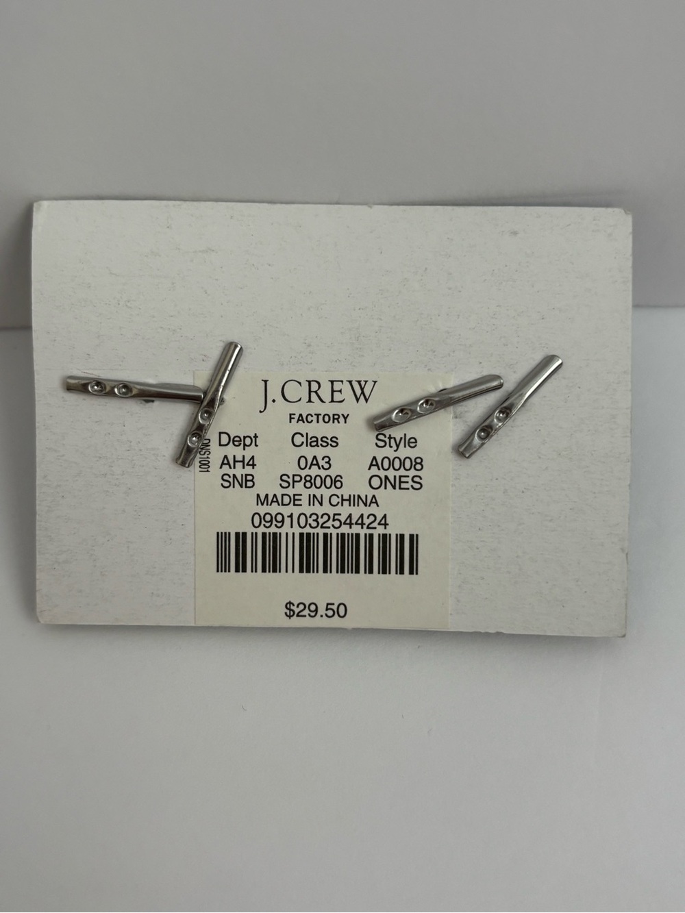 J. Crew Factory Navy Blue Silver Button Cuff Links NWT - Picture 4 of 5